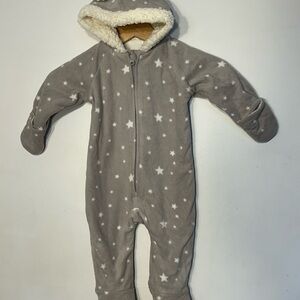 Old Navy Grey Star Hooded Footed One-Piece